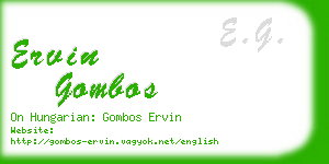 ervin gombos business card